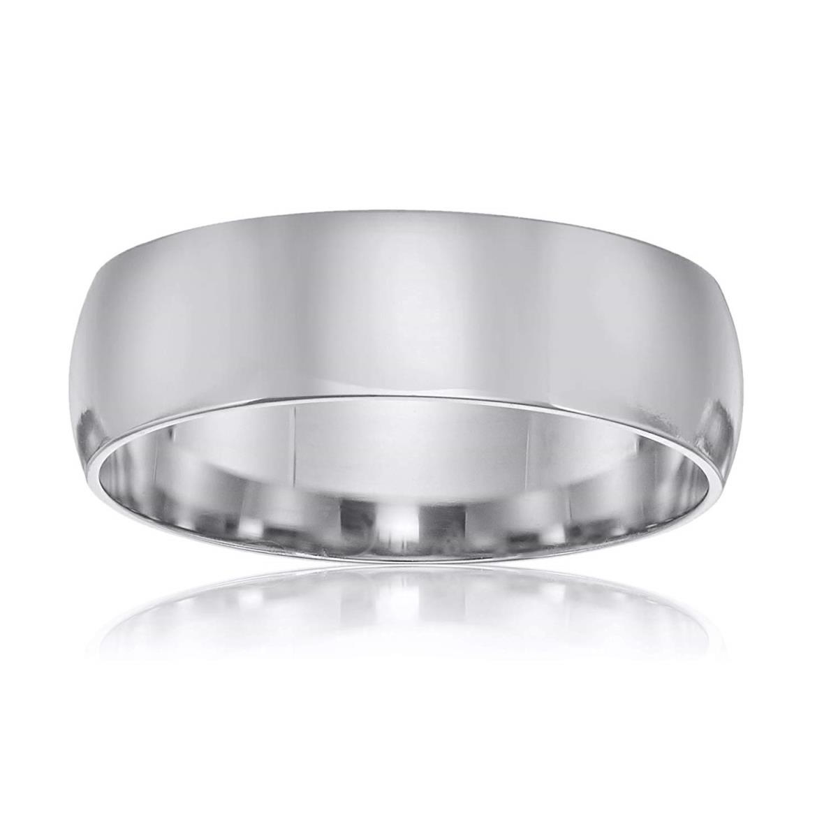 18K White Gold 5mm Polished Plain Wedding Band