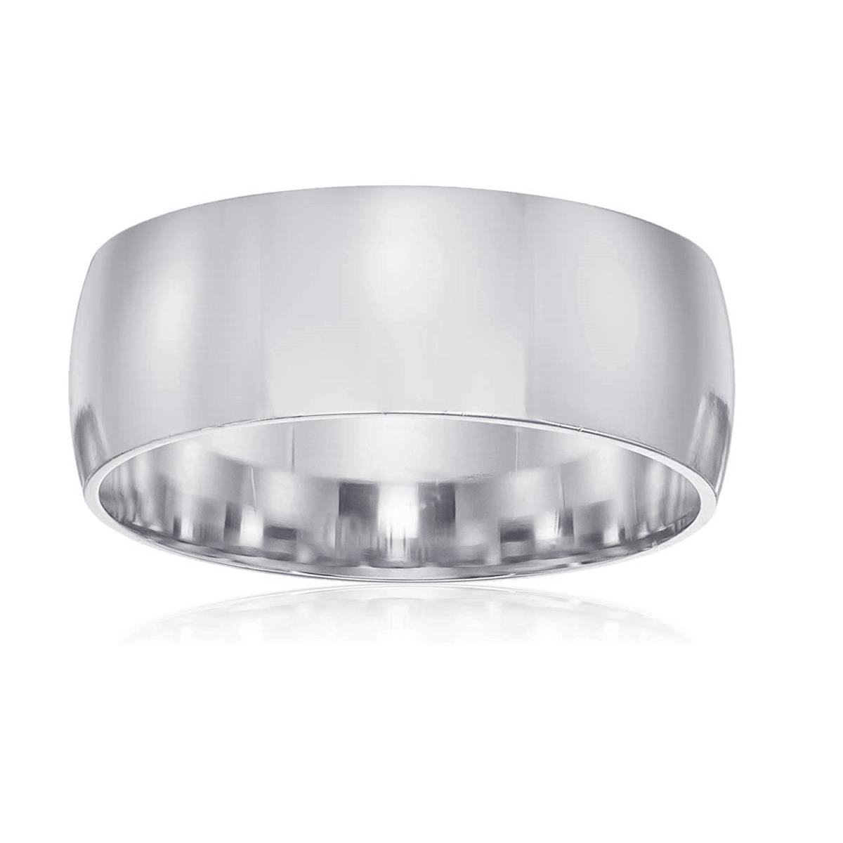 18K White Gold 6mm Polished Plain Wedding Band