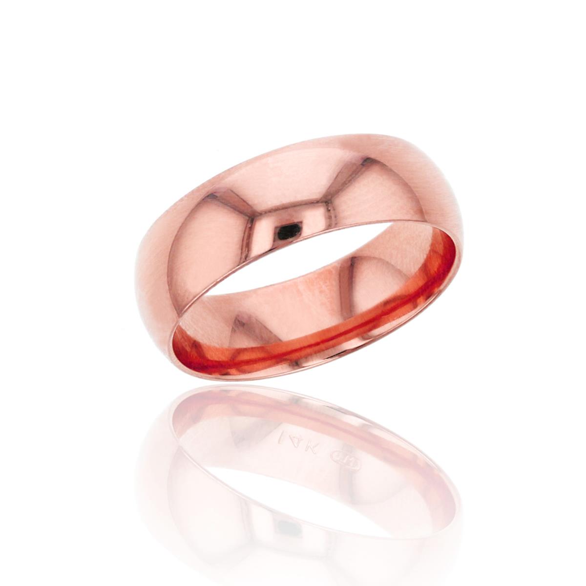 10K Rose Gold 5mm Polished Comfort Feel Plain Wedding Band