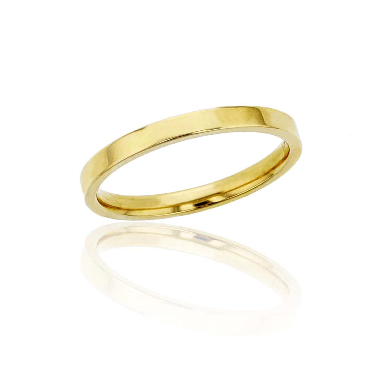 18K Yellow Gold 2mm Polished Flat Comfort Feel Plain Wedding Band