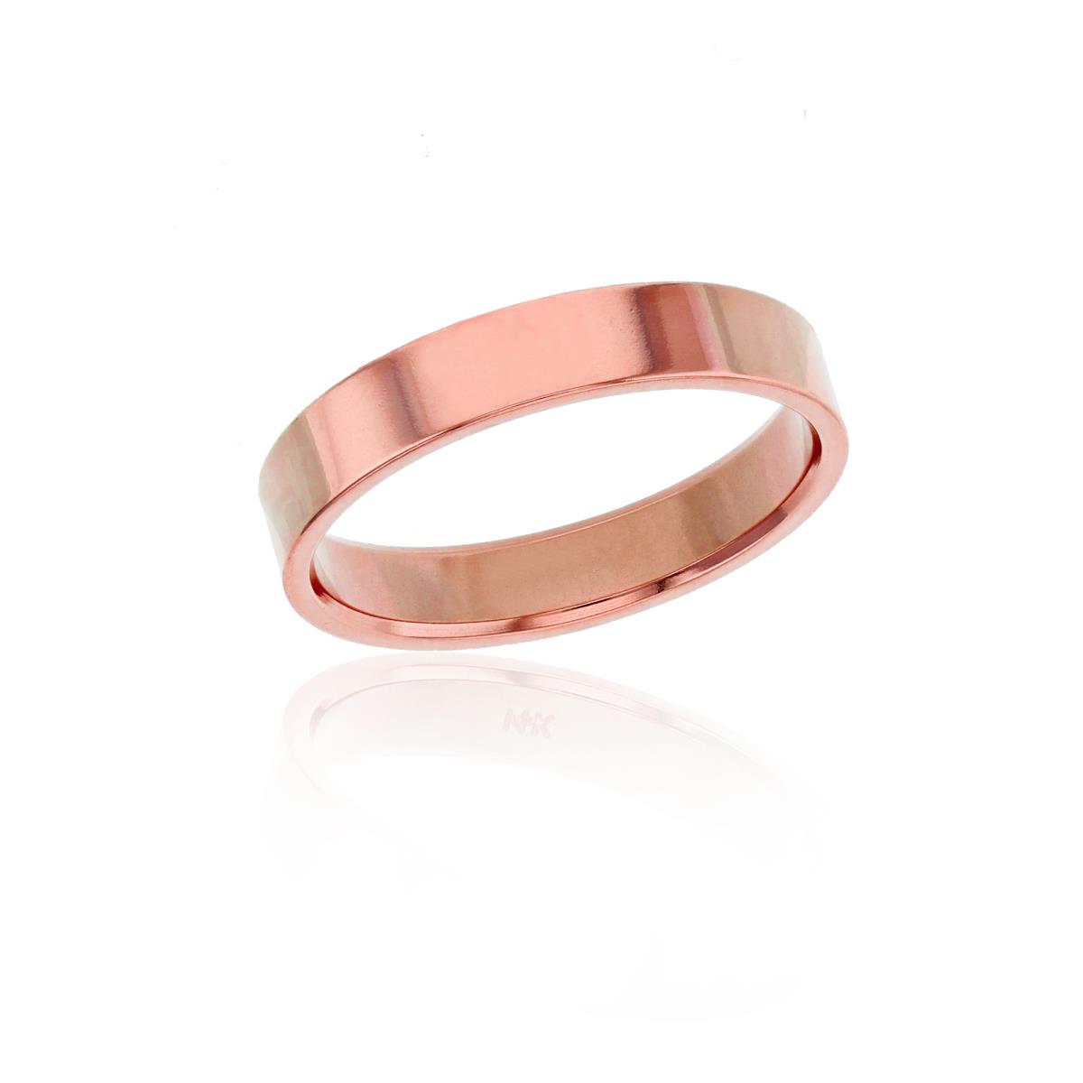 10K Rose Gold 4mm Polished Flat Comfort Feel Plain Wedding Band