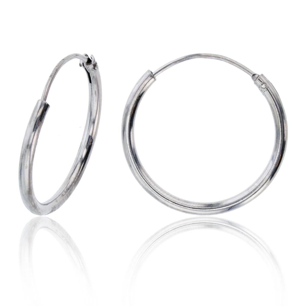 Sterling Silver Rhodium 18x1.50mm Polished Endless Hoop Earring