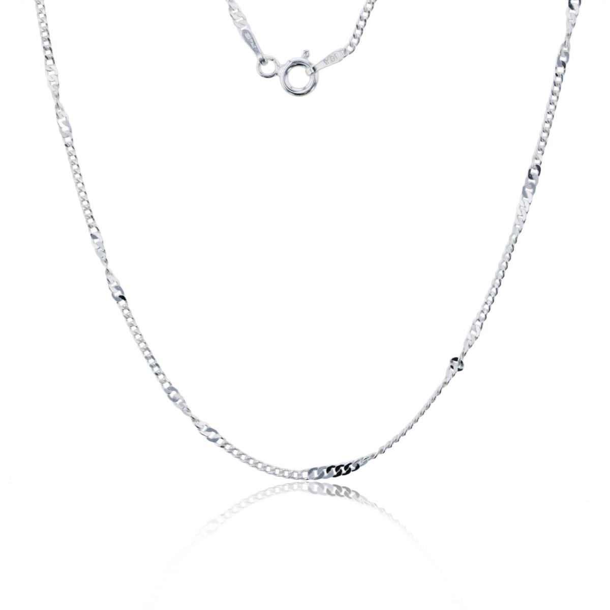 Sterling Silver Silver Plated E-Coated 040 20" Twist Curb Chain