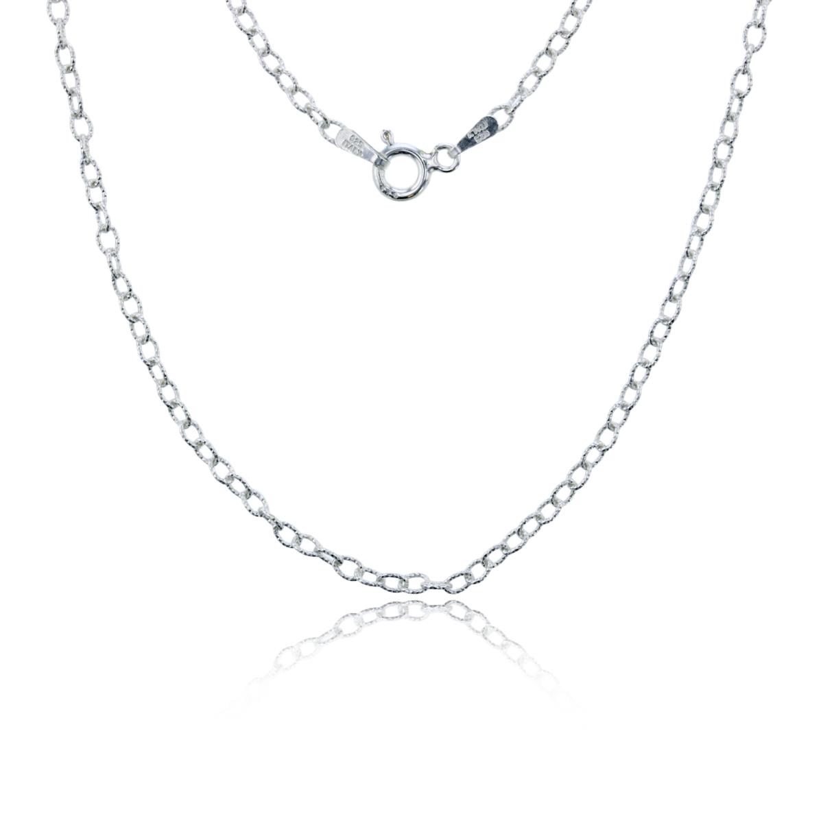 Sterling Silver Silver Plated E-Coated 2.30mm 050 Diamond Cut 18" Cable Chain