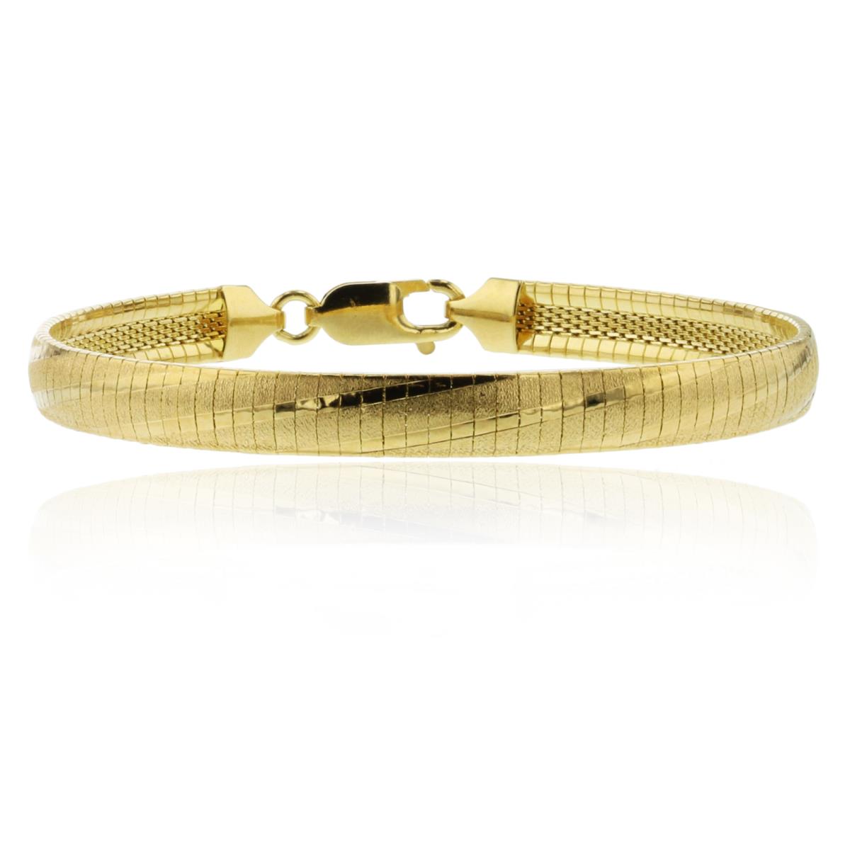 Bronze Yellow 6mm Textured & DC 060 Omega 7.5" Chain Bracelet