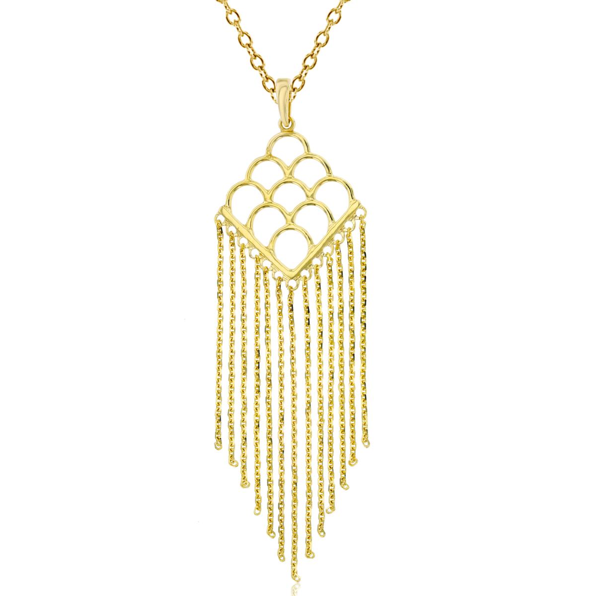 14K Yellow Gold Polished Chandelier 18" Necklace