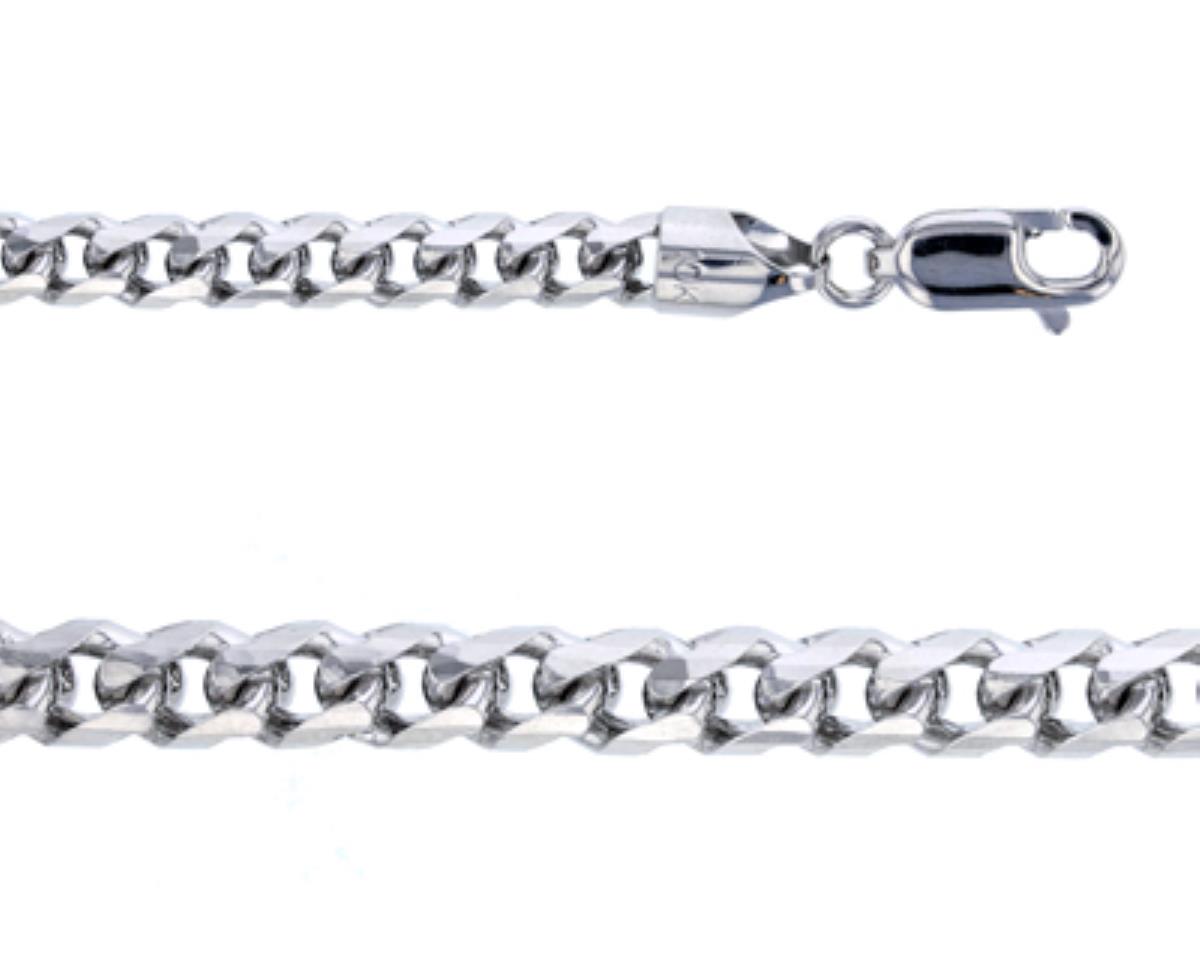 10K White Gold 5.00mm 24" Solid Franco 155 Chain