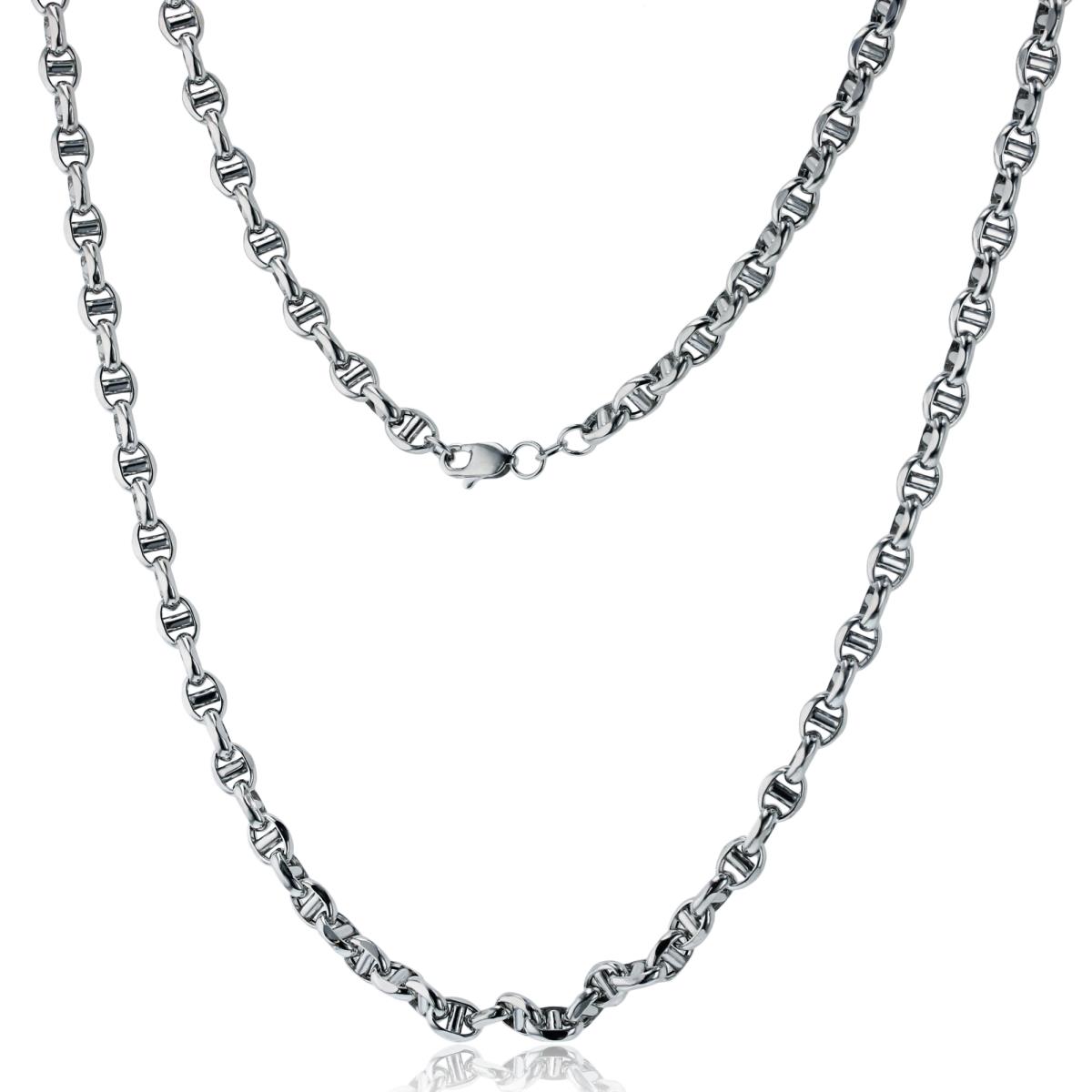 10K White Gold Polished 5.00mm 24" Hollow Filk Chain