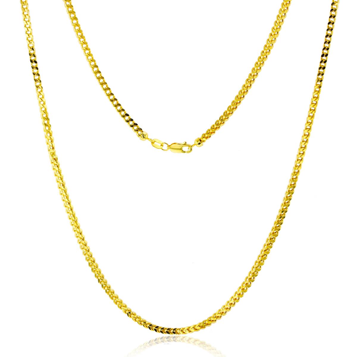 10K Yellow Gold 2.80mm 24" 080 Hollow Franco Chain