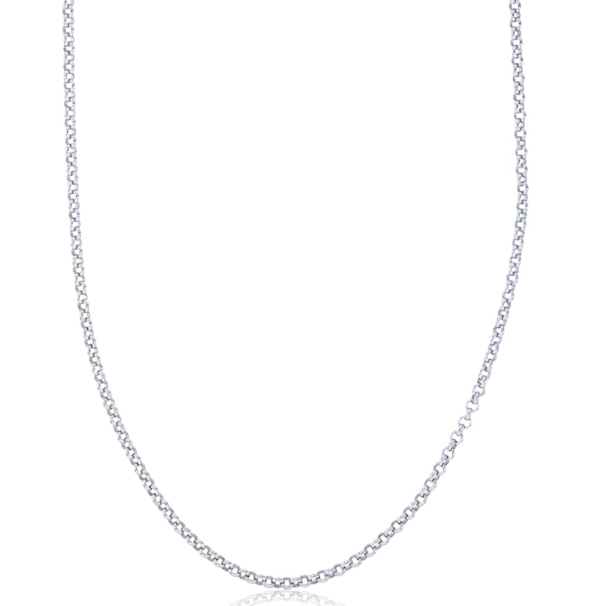 Sterling Silver Rhodium 2mm 16"Cable Chain (oval links)