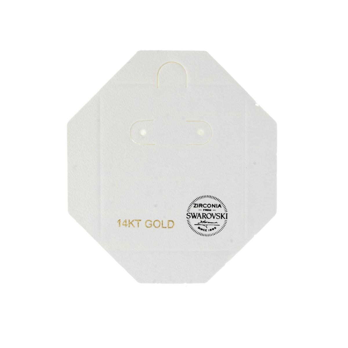 White Leatherette 14K Gold & Swarovski Zirconia 47x56MM Hoop Insert (Box- B00-155/WHITE/H)
