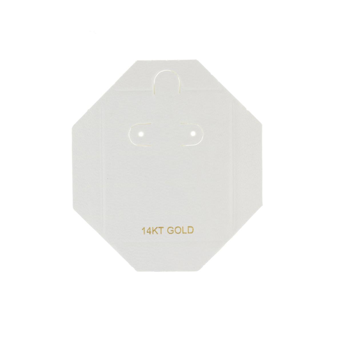 White Leatherette 14K Gold 47x56MM Hoop Insert (Box- B00-155/WHITE/H)