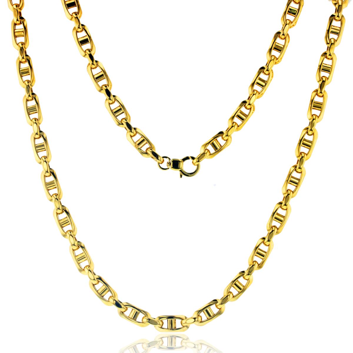 14K Yellow Gold Polished Mariner Links 17" Chain