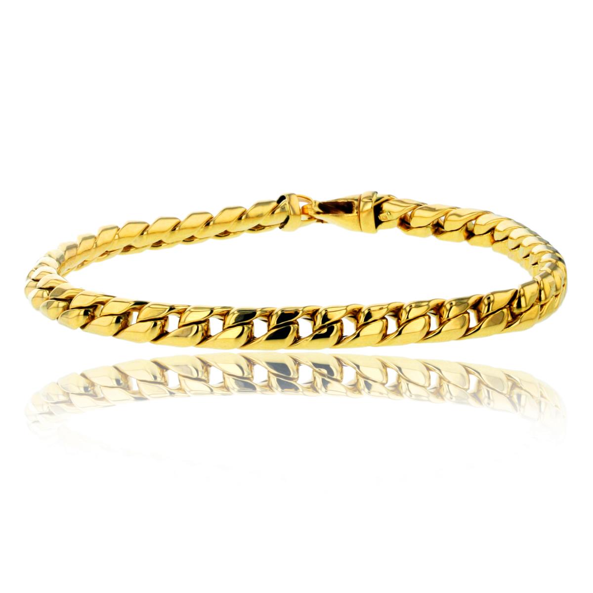 14K Yellow Gold 5.20mm Rounded Miami Cuban 8.25" Chain Bracelet