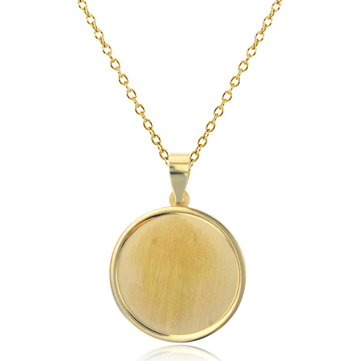 14K Yellow Gold 23x16mm Engravable Circle 18" Necklace