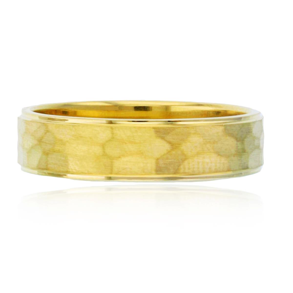 14K Yellow Gold 5mm Hammered Wedding Band