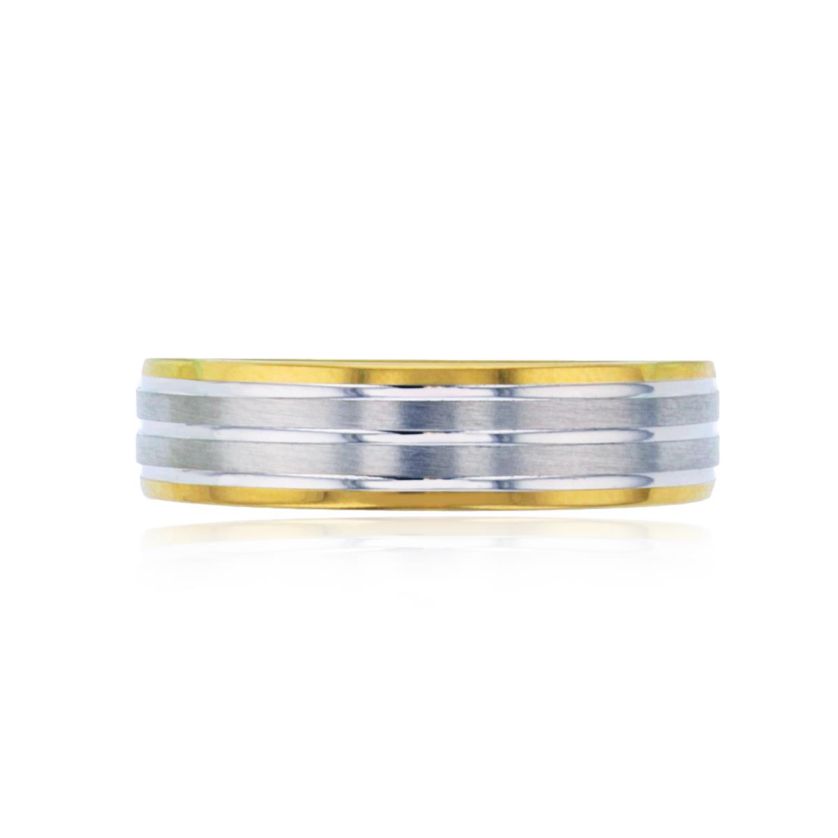 14K Yellow & White Gold 5.50mm 4-Row Wedding Band