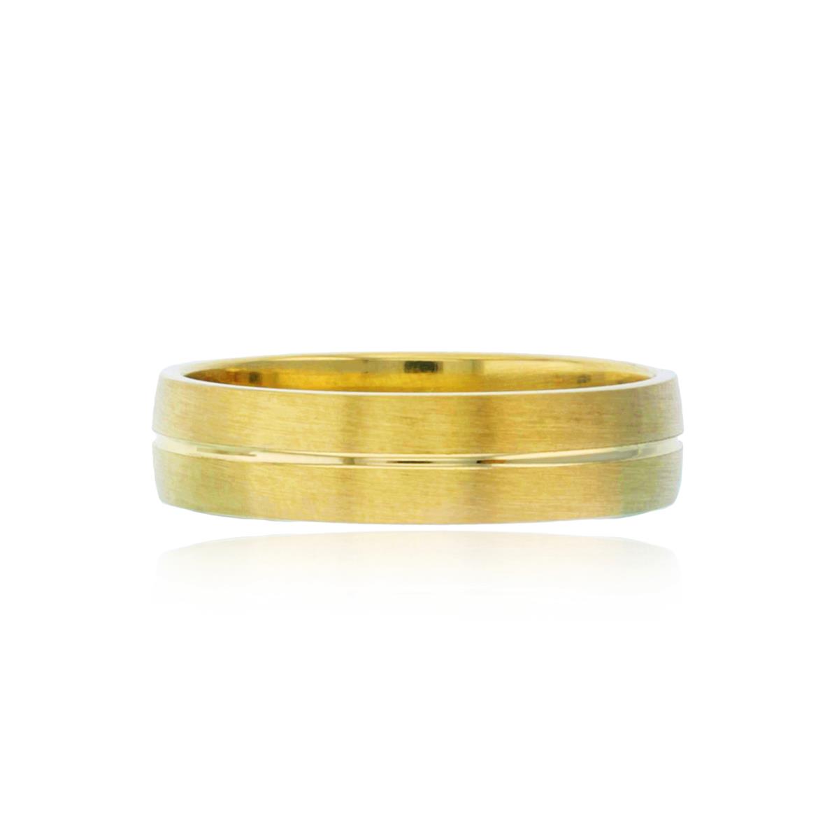14K Yellow Gold 5mm Satin Channel Center Wedding Band