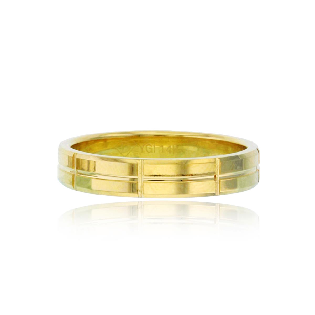14K Yellow Gold 4mm Polished Segmented Wedding Band