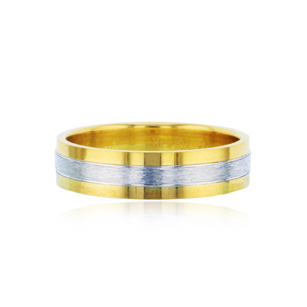 14K Two-Tone Gold 5mm 3-Row Wedding Band