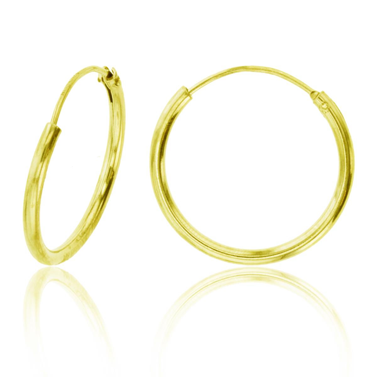 Sterling Silver Yellow 1-Micron 18x1.50mm Polished Endless Hoop Earring