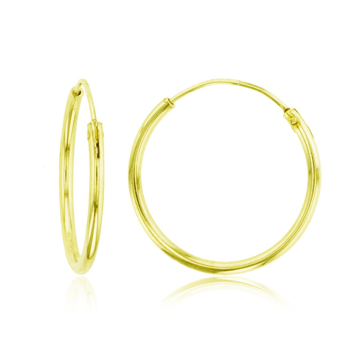 Sterling Silver Yellow 1-Micron 20x1.50mm Polished Endless Hoop Earring
