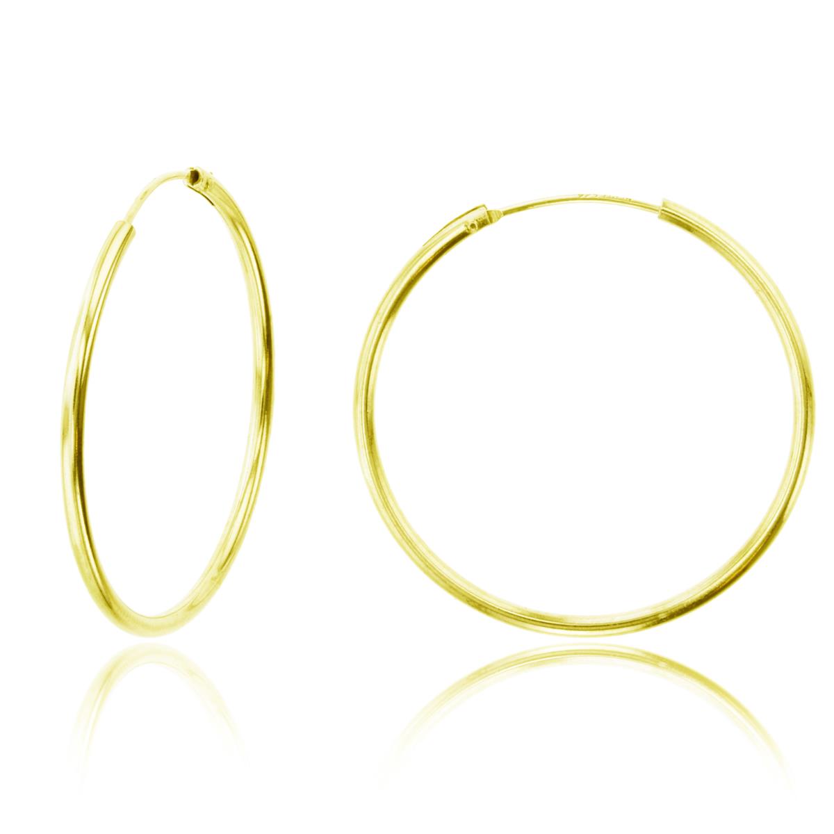 Sterling Silver Yellow 1-Micron 30x1.50mm Polished Endless Hoop Earring