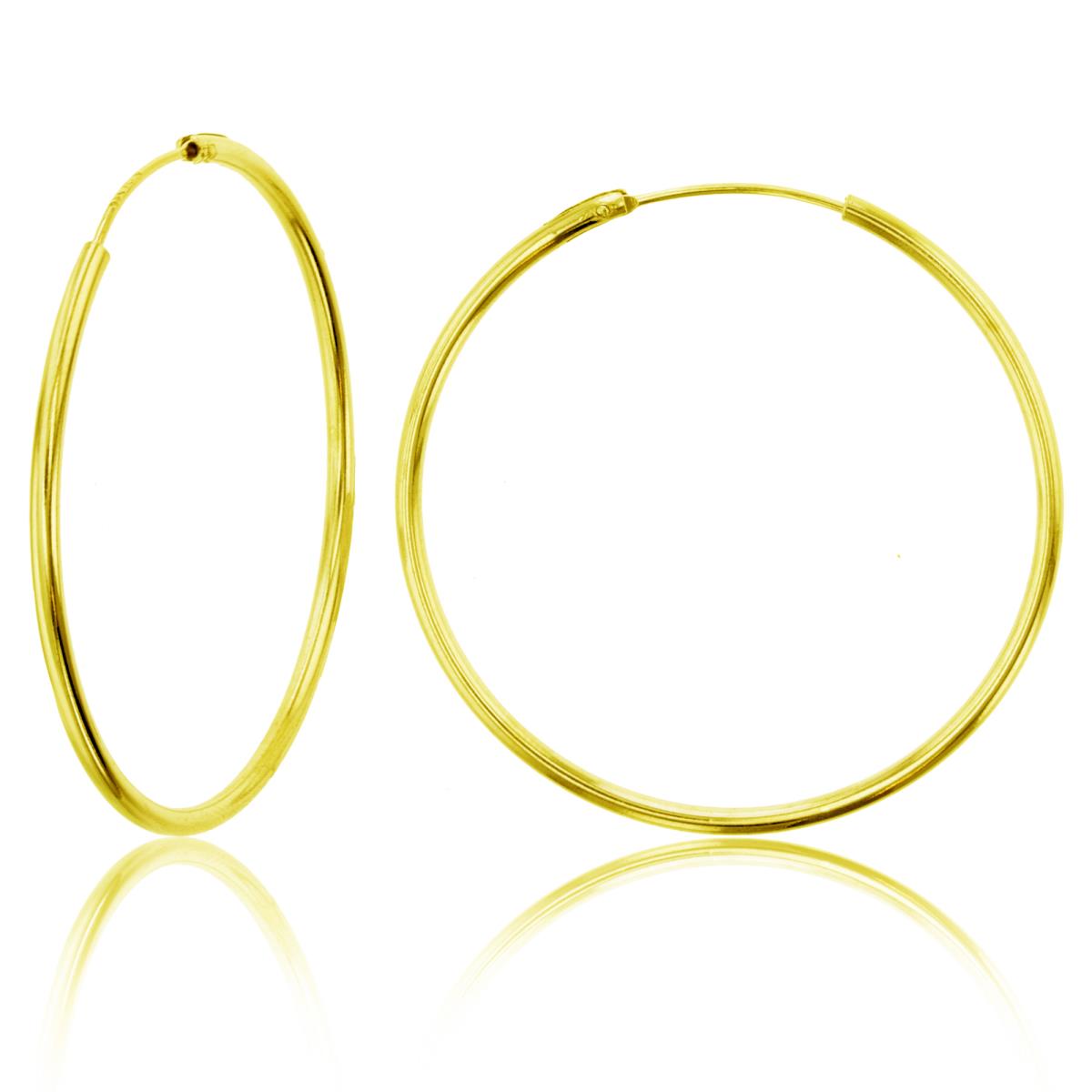Sterling Silver Yellow 1-Micron 35x1.50mm Polished Endless Hoop Earring