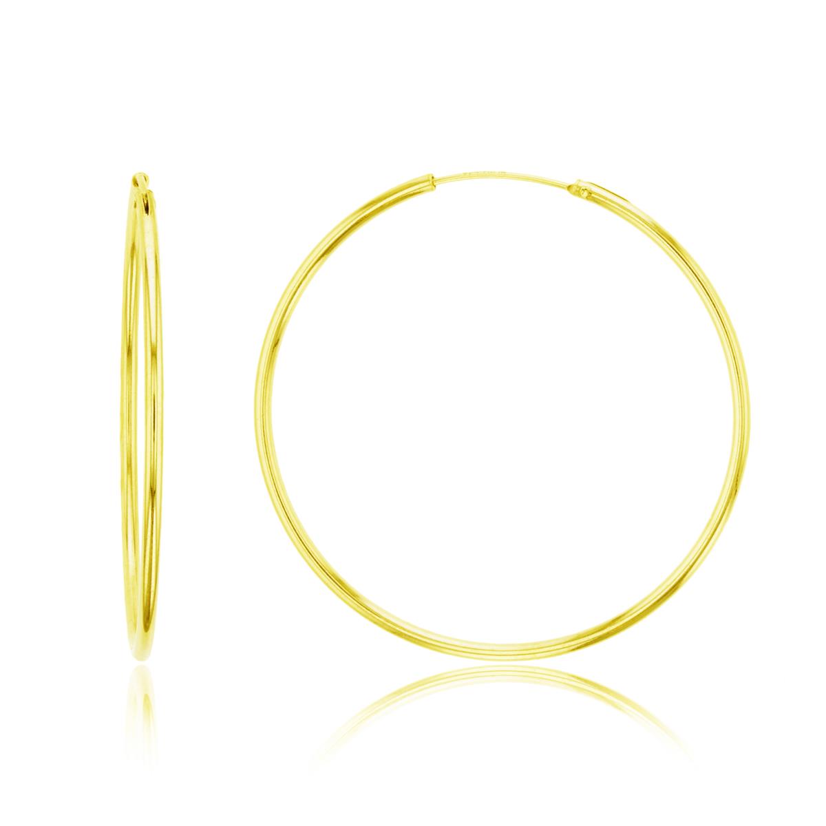 Sterling Silver Yellow 1-Micron 40x1.50mm Polished Endless Hoop Earring