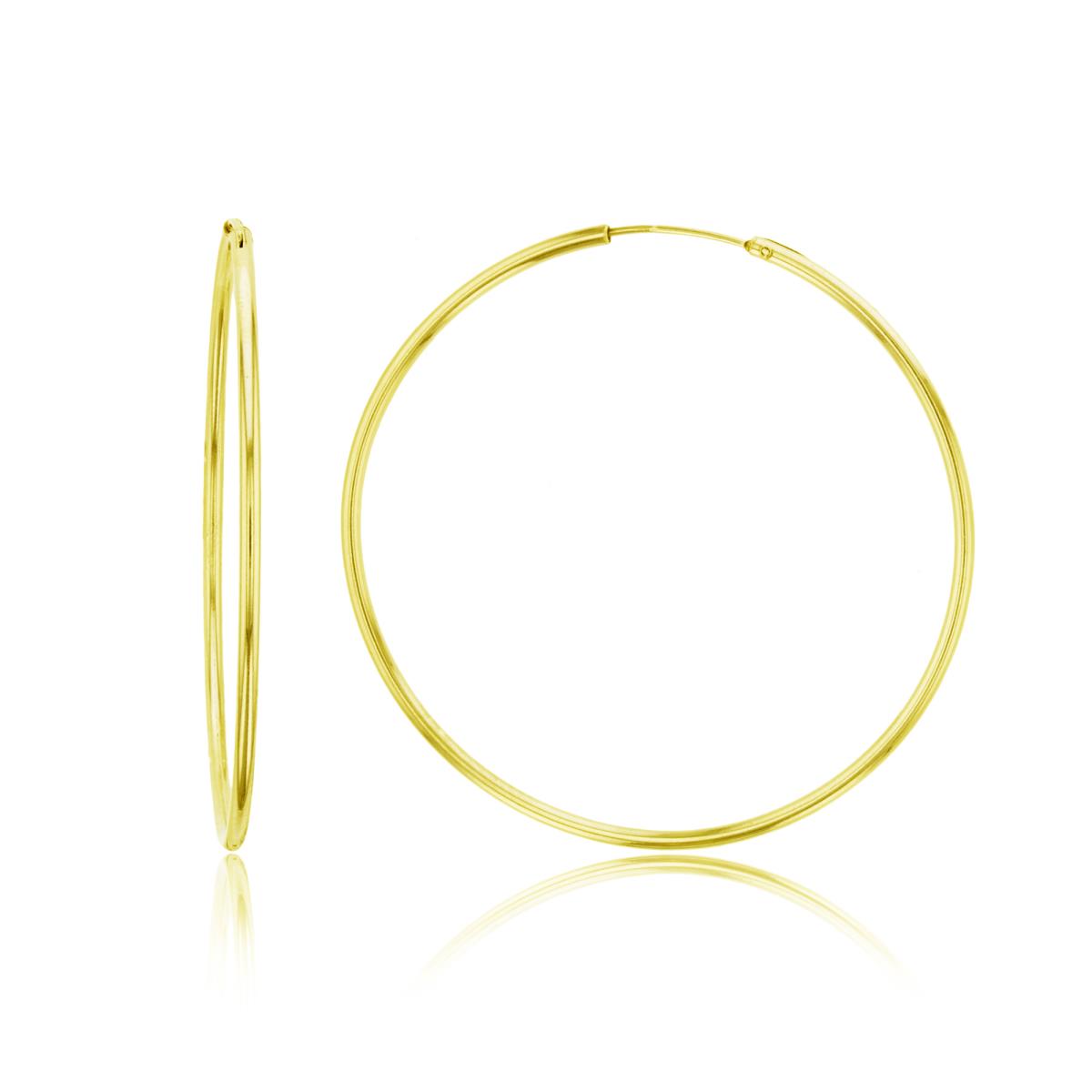Sterling Silver Yellow 1-Micron 45x1.50mm Polished Endless Hoop Earring