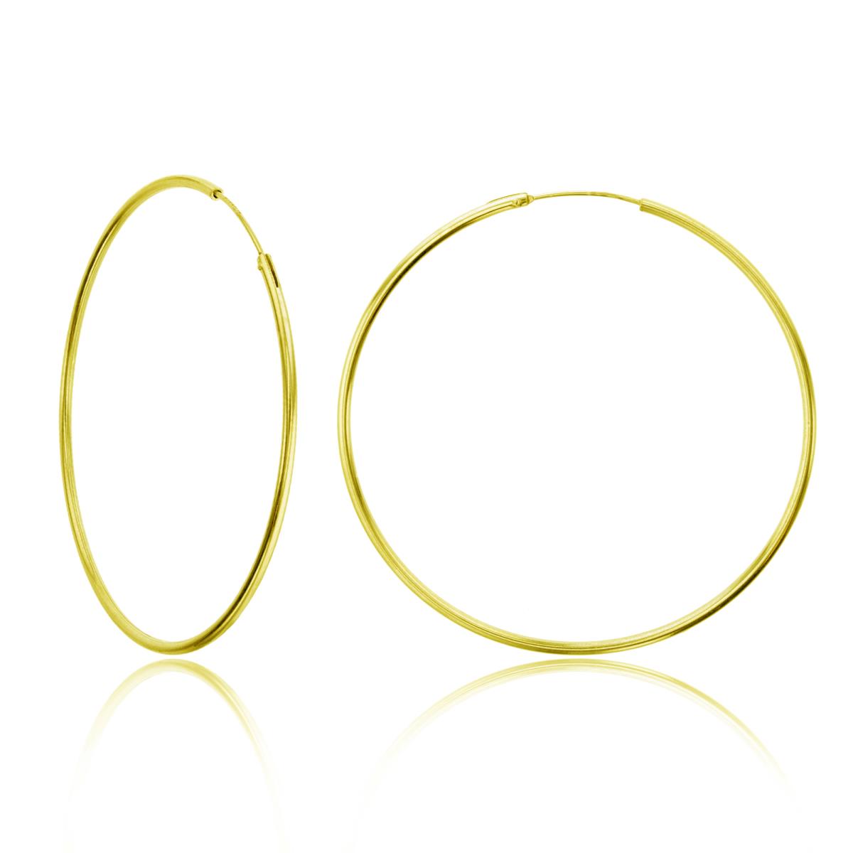 Sterling Silver Yellow 1-Micron 50x1.50mm Polished Endless Hoop Earring
