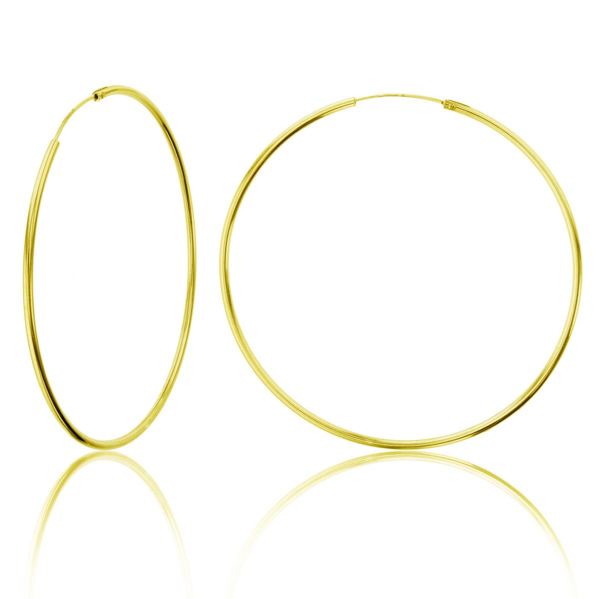 Sterling Silver Yellow 1-Micron 55x1.50mm Polished Endless Hoop Earring