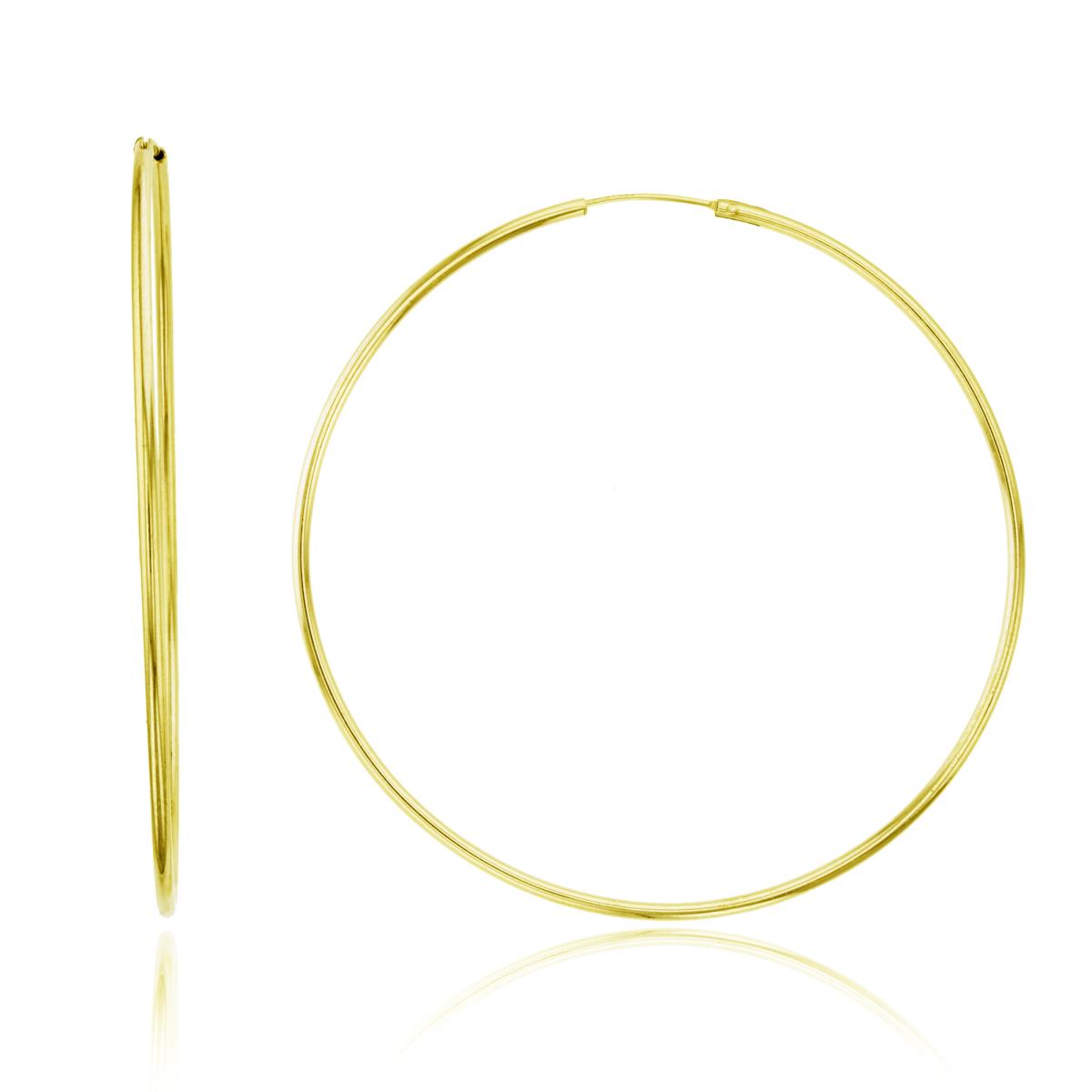Sterling Silver Yellow 1-Micron 60x1.50mm Polished Endless Hoop Earring