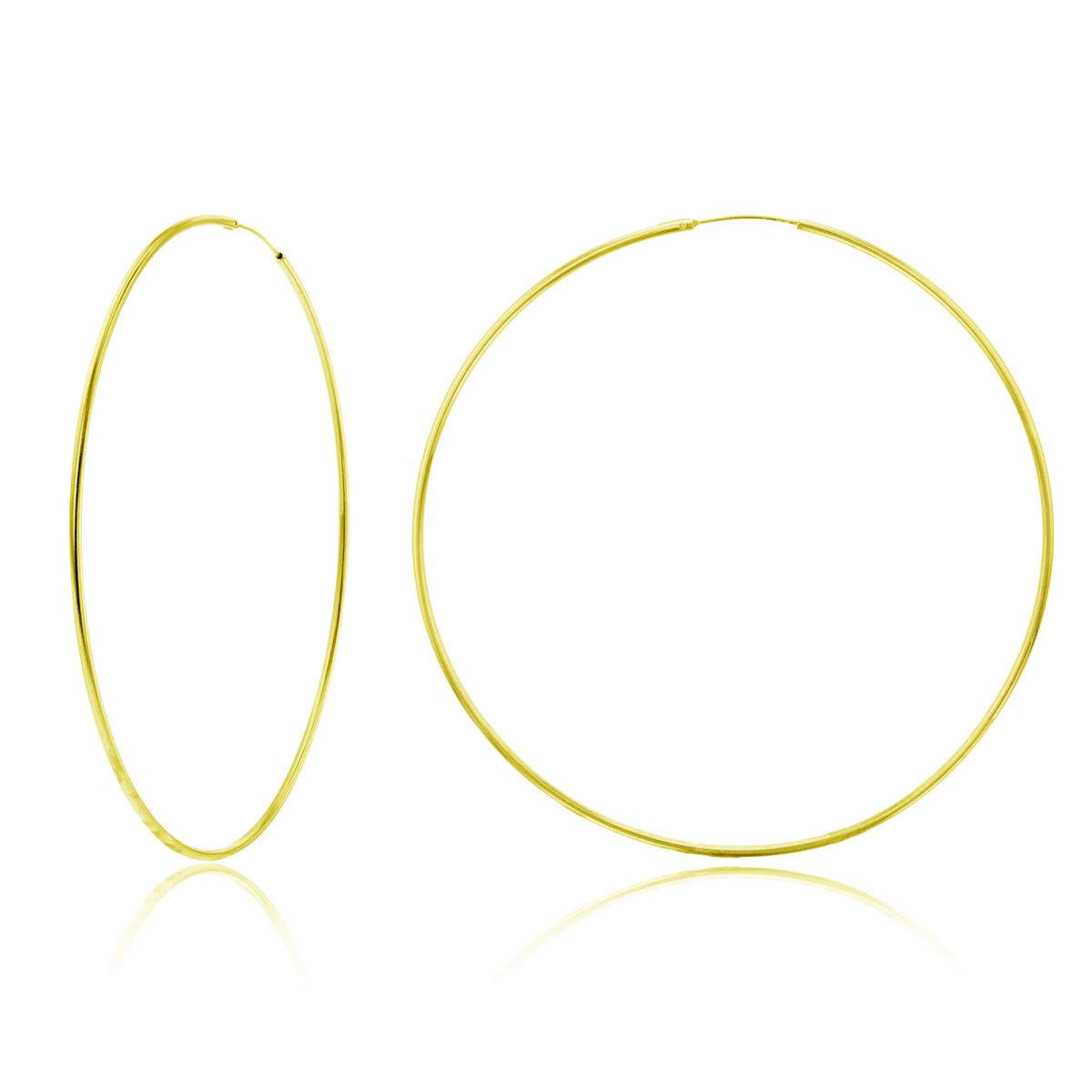 Sterling Silver Yellow 1-Micron 80x1.50mm Hoop Polished Endless Earring