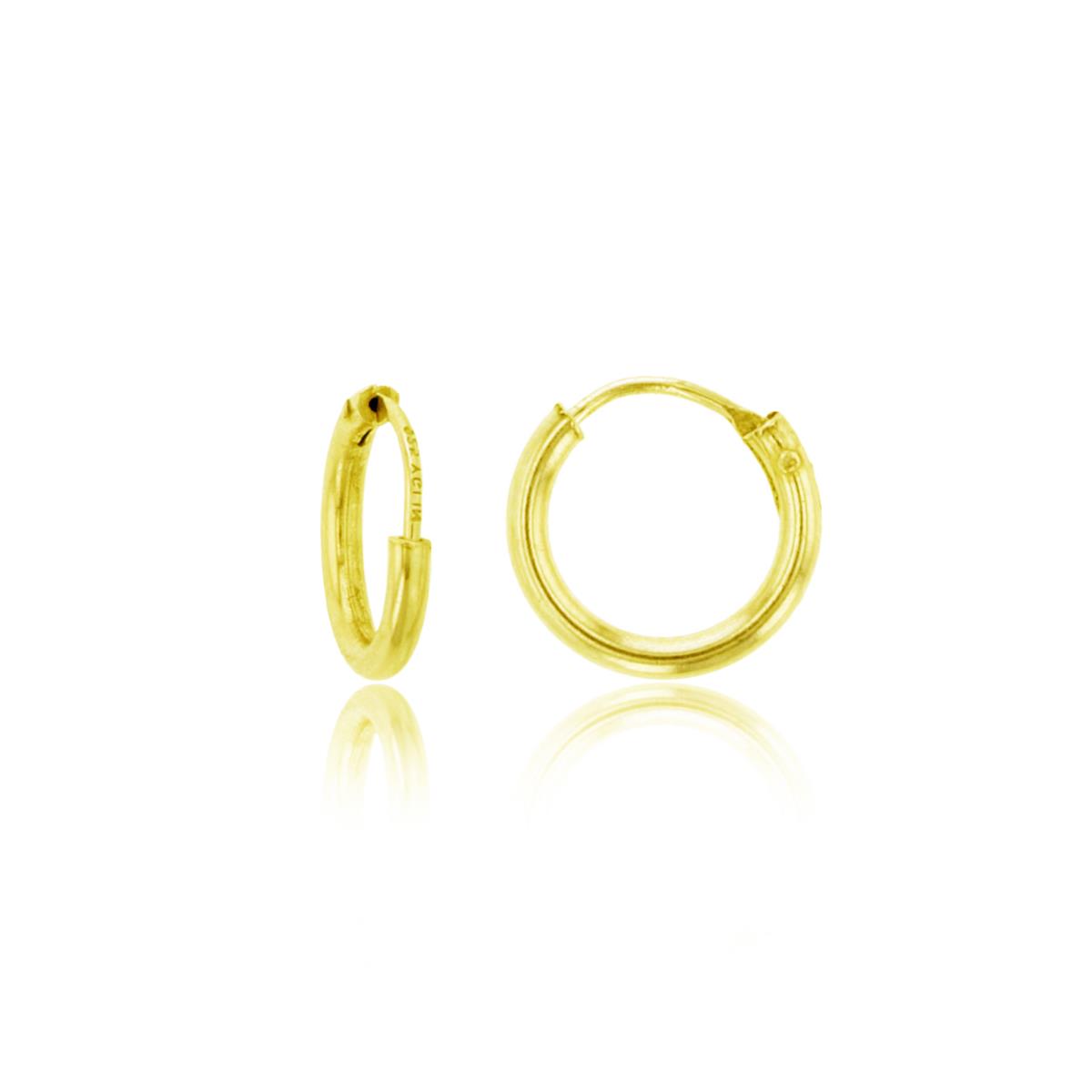 Sterling Silver Yellow 1-Micron 10x1.50mm Hoop Polished Endless Earring