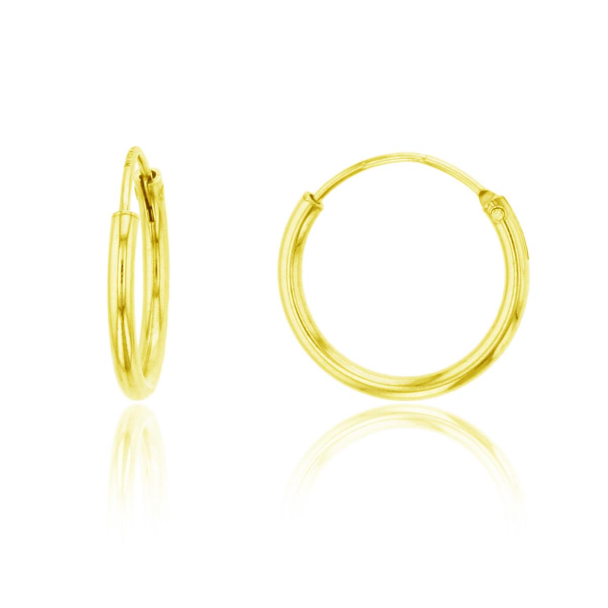 Sterling Silver Yellow 1-Micron 14x1.50mm Polished Endless Hoop Earring