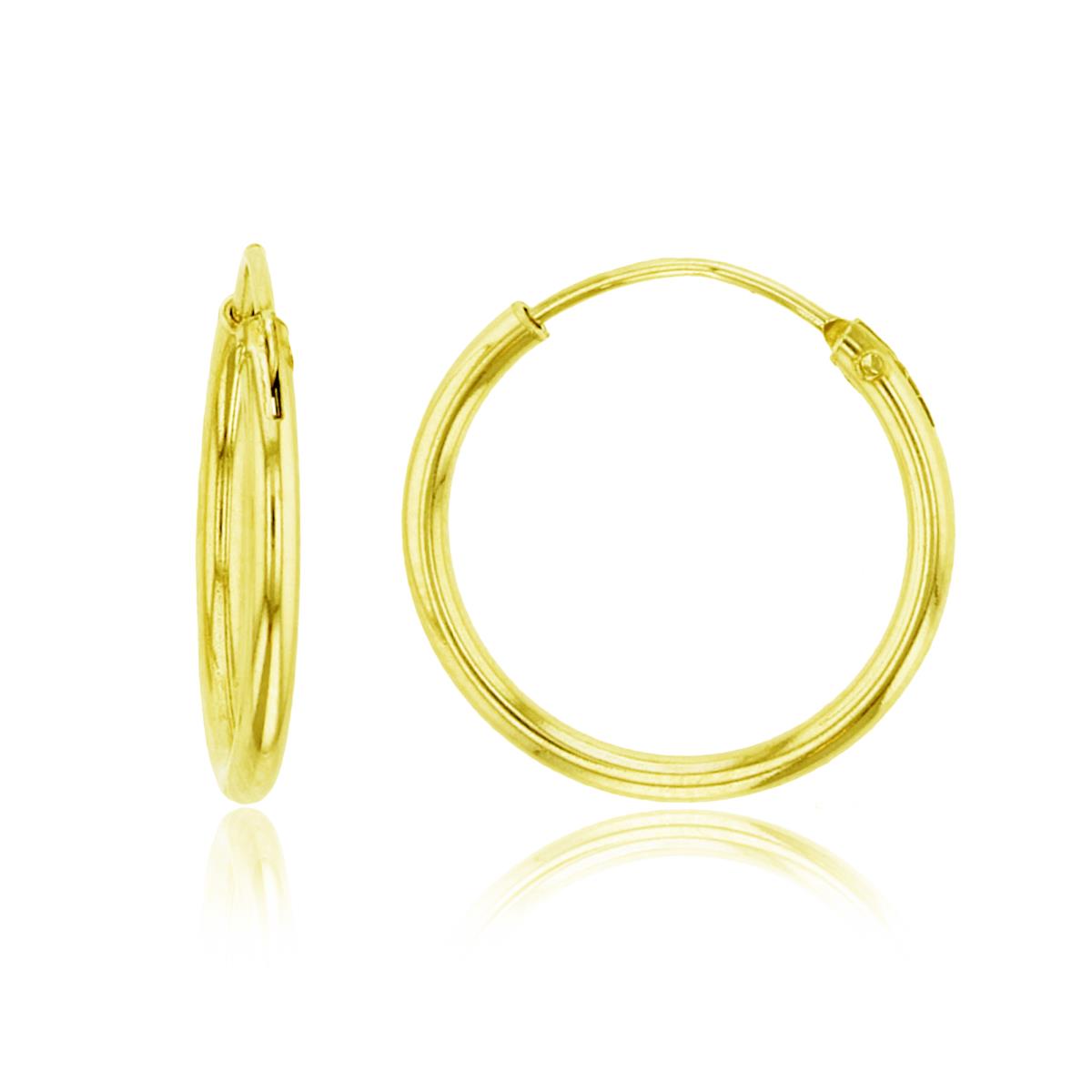 Sterling Silver Yellow 1-Micron 16x1.50mm Polished Endless Hoop Earring