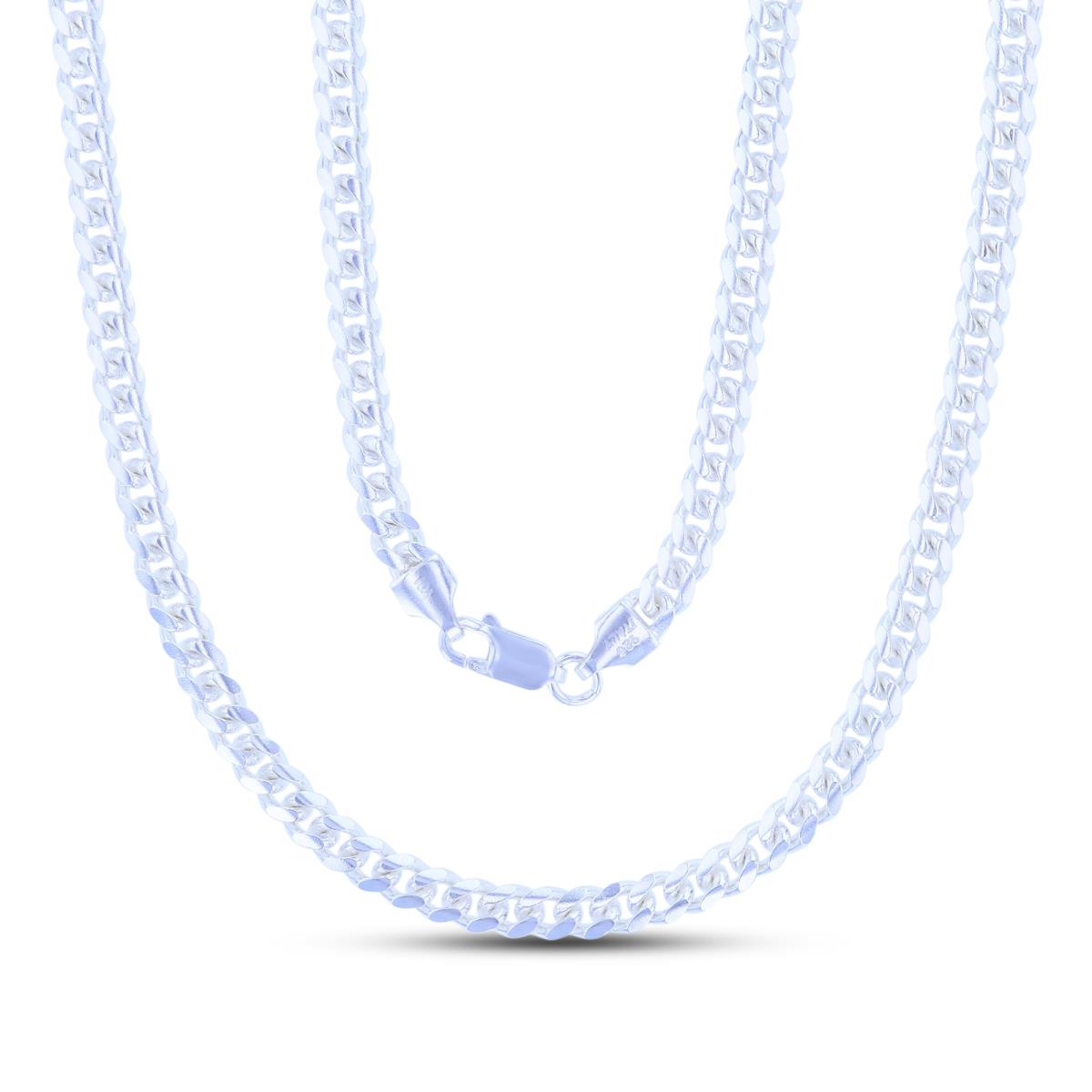 Sterling Silver E-Coated 4.80mm 7.25" 150 Solid Cuban Chain Bracelet 