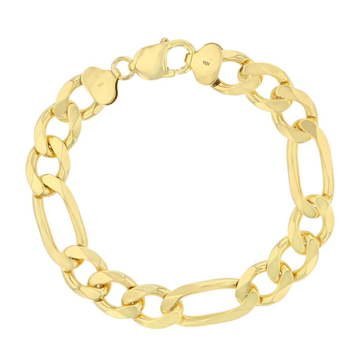 Sterling Silver Yellow 300-Gauge 8.5" Chain Rhodium Plated Bracelet