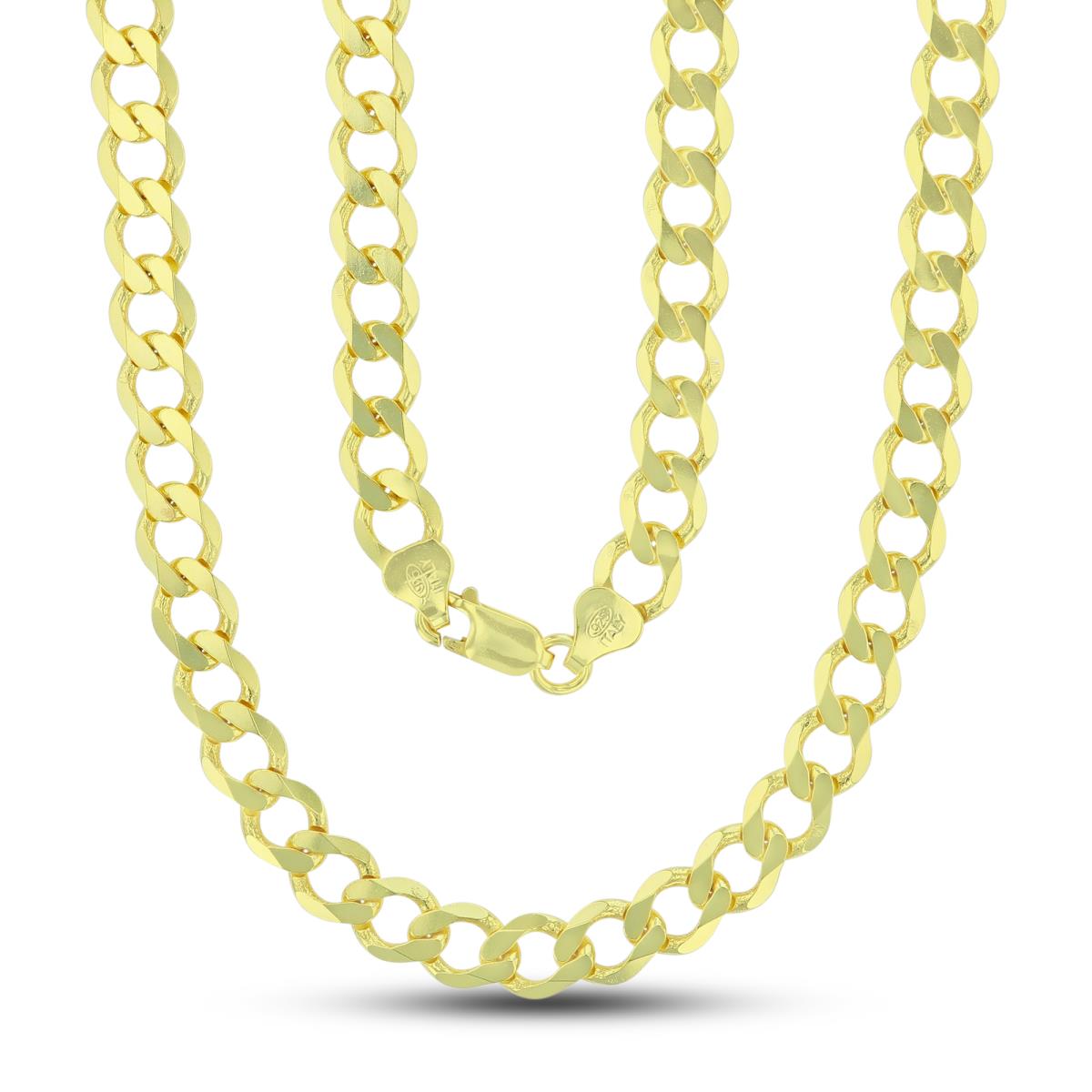 Sterling Silver Yellow 8.00mm 22" 180 Curb Chain