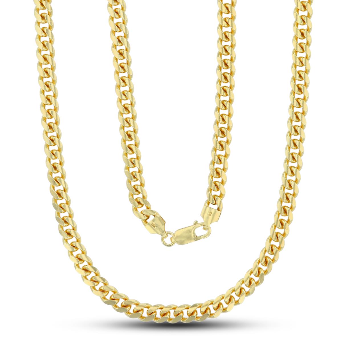 Sterling Silver Yellow 6.6mm 20" 180 Solid Cuban Chain