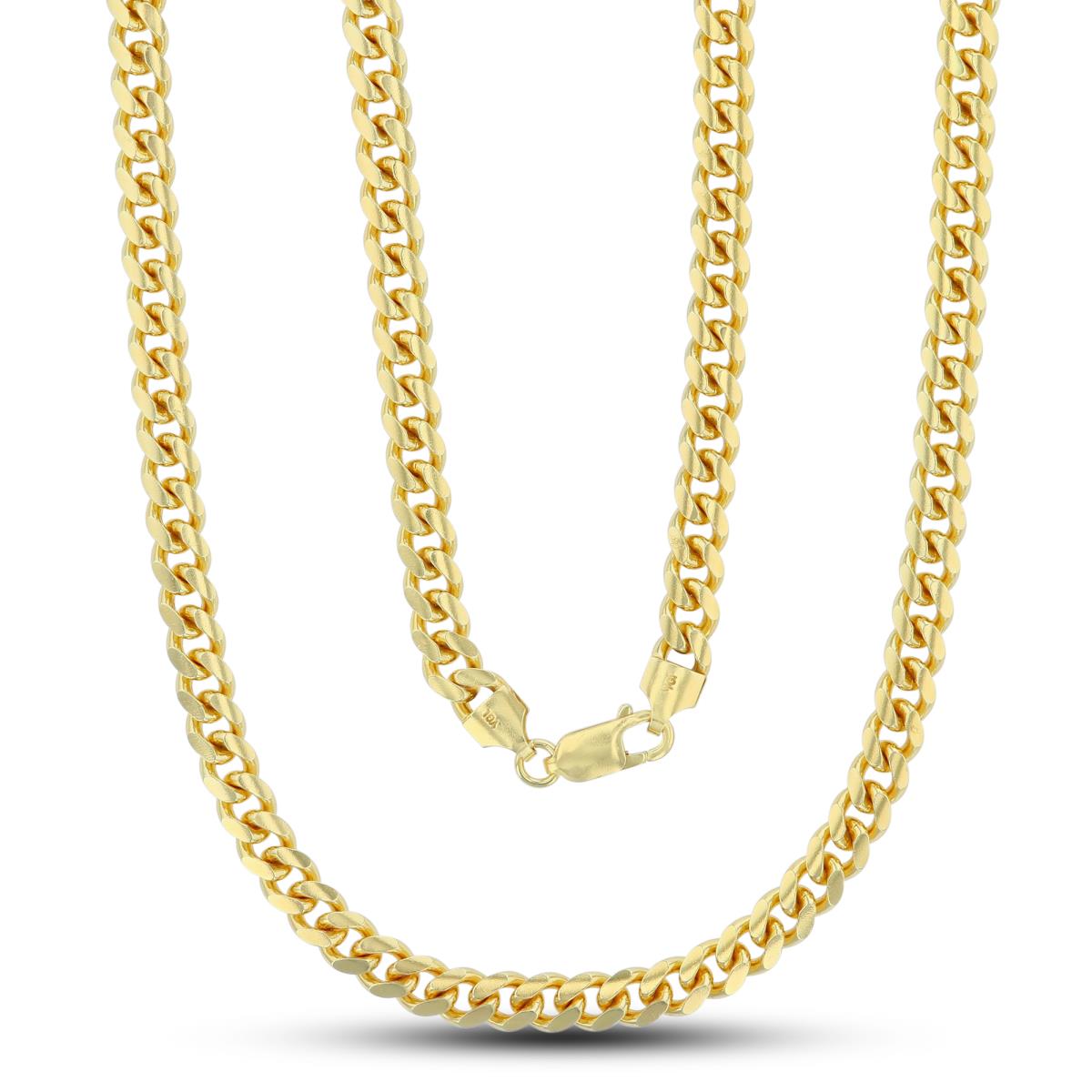 Sterling Silver Yellow 6.6mm 24" 180 Solid Cuban Chain