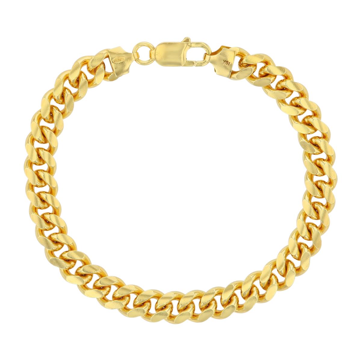 Sterling Silver Yellow 9.2mm 8.50" 250 Solid Cuban Chain Bracelet