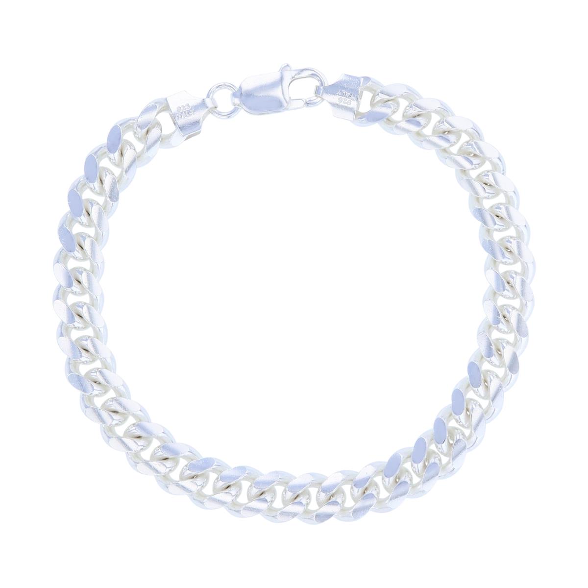 Sterling Silver E-Coated 9.2mm 8.50" 250 Solid Cuban Chain Bracelet