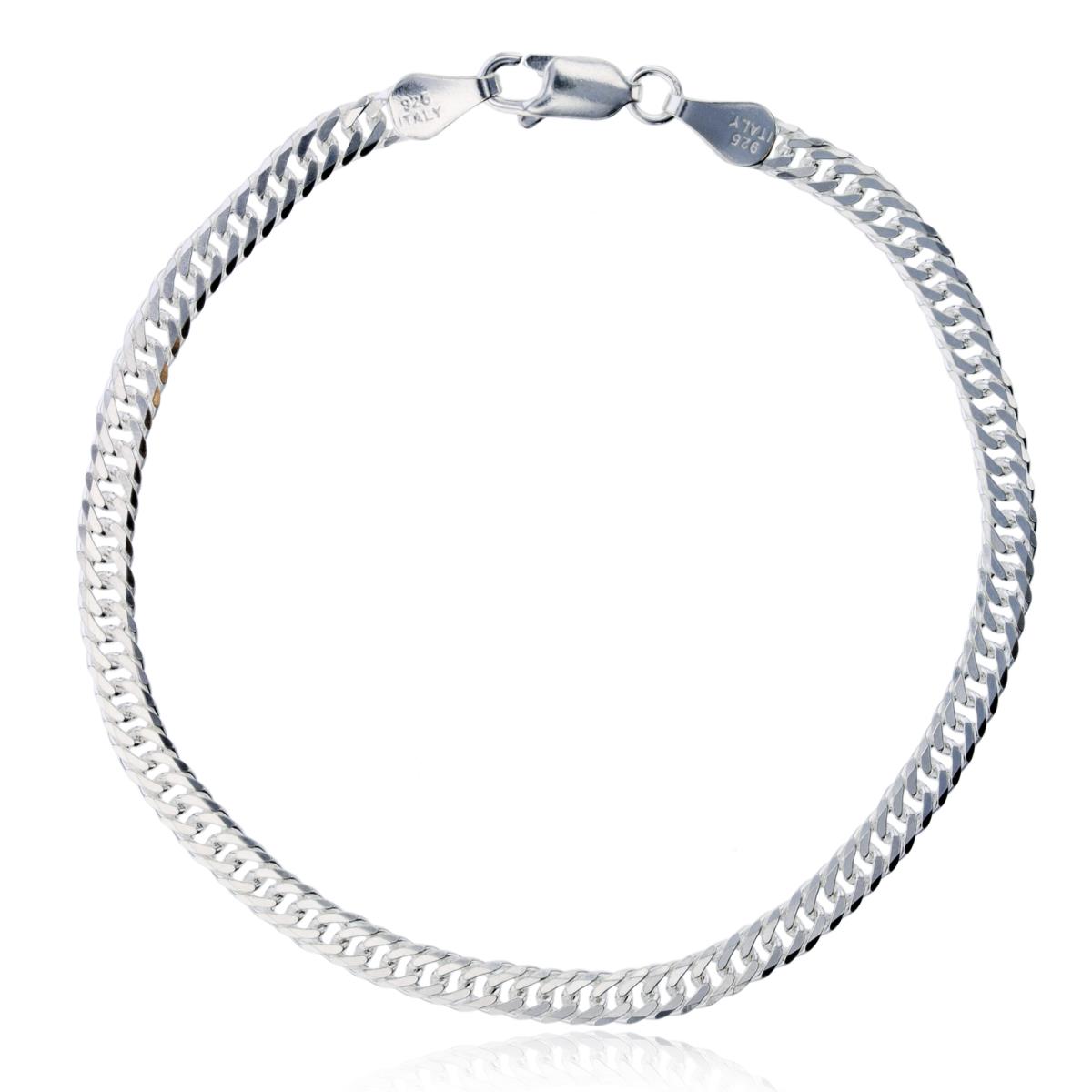 Sterling Silver E-Coated 8.00mm 8.5" 180 Curb Chain Bracelet