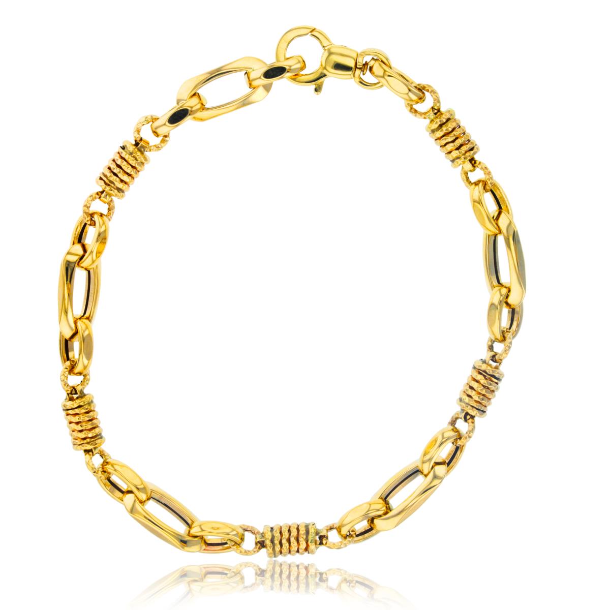 10K Yellow Gold Polished Oval Links & DC Spring 8.5" Chain Bracelet