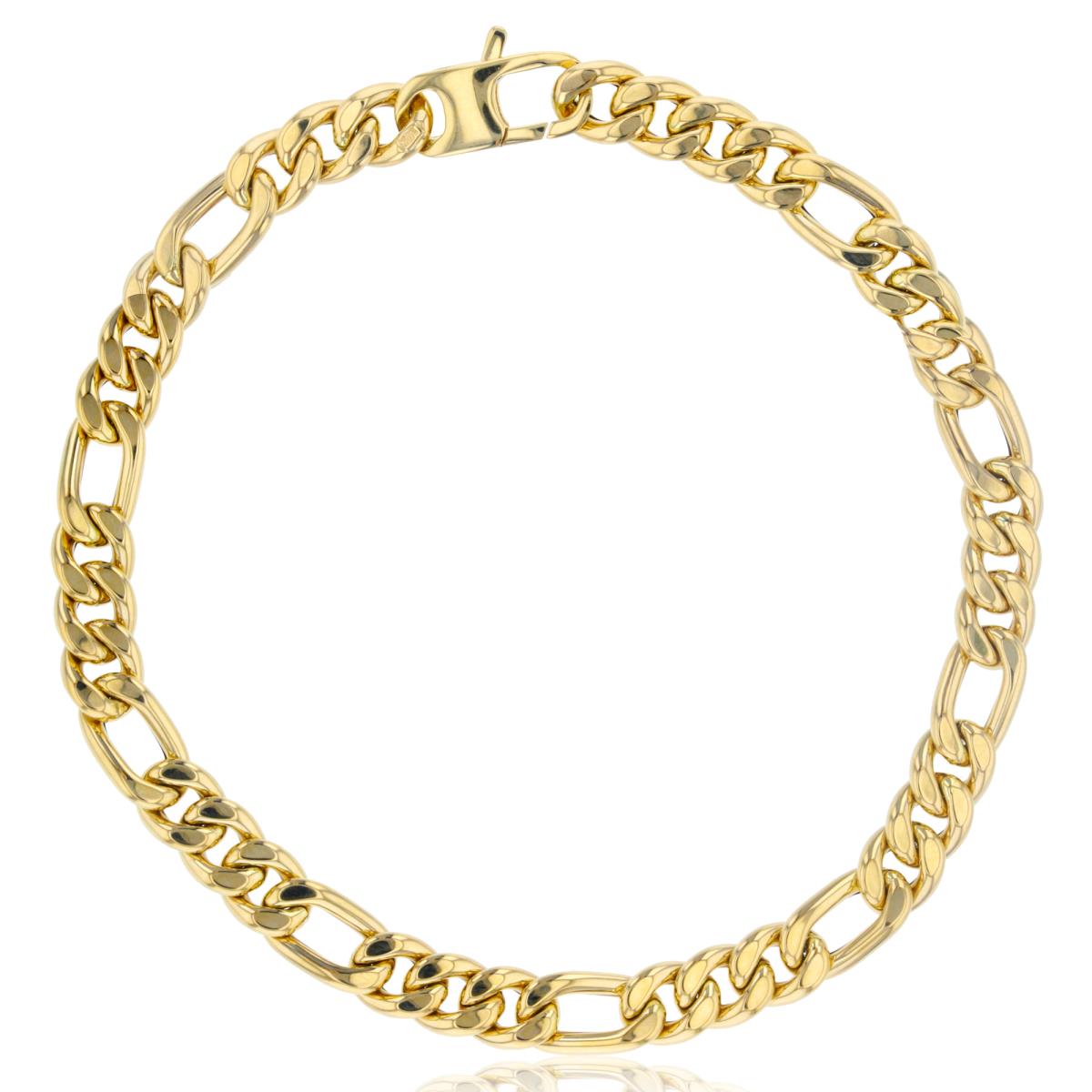 10K Yellow Gold 6.10mm Figaro 8.25" Chain Bracelet