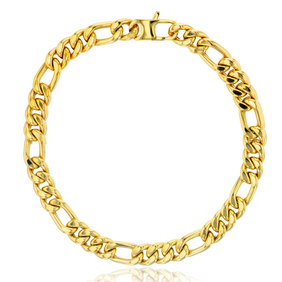 10K Yellow Gold 6.70mm Figaro 8.25" Chain Bracelet