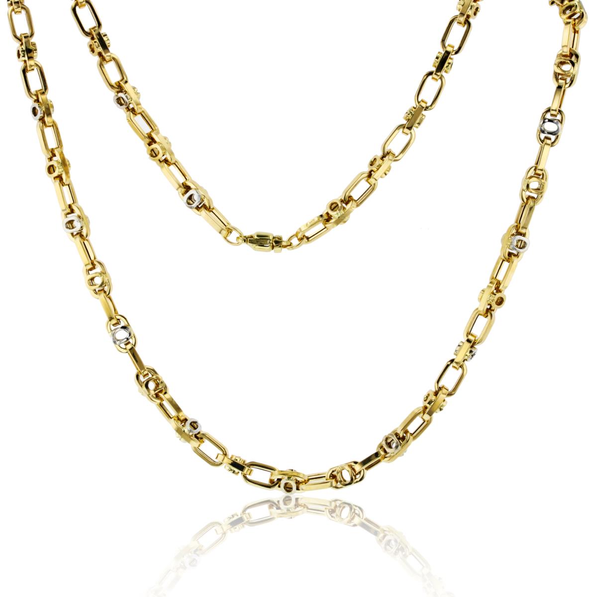 10K Yellow Gold Polished Squared Multi Links 24" Chain