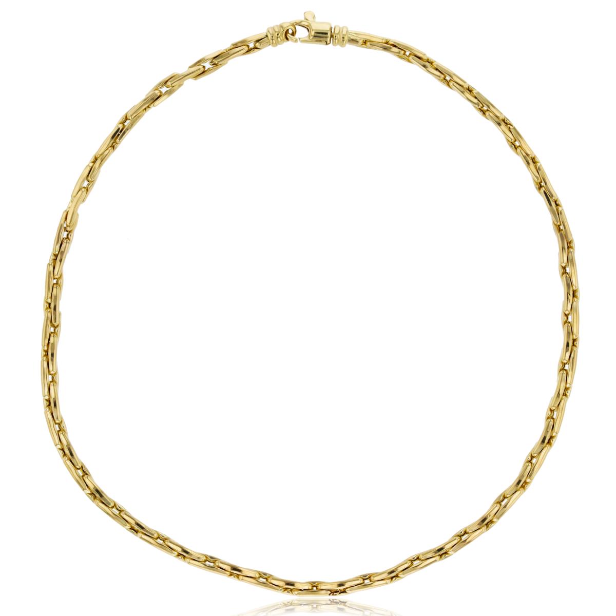 10K Yellow Gold 3.30mm Fancy Elongated Square Cable 18" Chain
